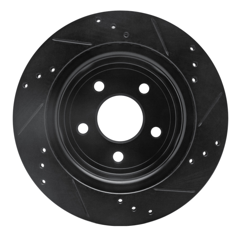 Chevrolet Cobalt Brake Rotor (1) - Rear Left - R1 Concepts - Drilled & Slotted - Black - `08-`10